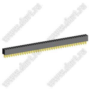 2207S-74G (2x37)(PBD2-74) розетка прямая двухрядная (гнездо) на плату для монтажа в отверстия, шаг 2,00 x 2,00 мм, 2х37 конт.