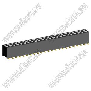 2207SM-46G-45 (2x23) (PBD2-46SM, Molex 78788-4624) розетка прямая двухрядная (гнездо) на плату для поверхностного (SMD) монтажа, шаг 2,00 x 2,00 мм, высота 4,5 мм, 2x23 конт.; P=2.00x2.00; 46