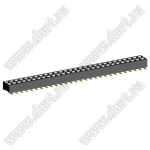 2207SM-56G-24 (2x28) розетка прямая двухрядная (гнездо) на плату для поверхностного (SMD) монтажа, шаг 2,00 x 2,00 мм, высота 2,4 мм, 2x28 конт.