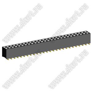 2207SM-52G-45 (2x26) (PBD2-52SM) розетка прямая двухрядная (гнездо) на плату для поверхностного (SMD) монтажа, шаг 2,00 x 2,00 мм, высота 4,5 мм, 2x26 конт.; P=2.00x2.00; 52S-конт.