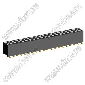 2207SM-40G-45 (2x20) (PBD2-40SM, Molex 78788-4024) розетка прямая двухрядная (гнездо) на плату для поверхностного (SMD) монтажа, шаг 2,00 x 2,00 мм, высота 4,5 мм, 2x20 конт.; P=2.00x2.00; 40