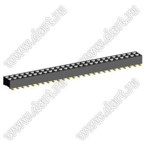 2207SM-52G-24 (2x26) розетка прямая двухрядная (гнездо) на плату для поверхностного (SMD) монтажа, шаг 2,00 x 2,00 мм, высота 2,4 мм, 2x26 конт.