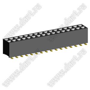 2207SM-32G-45 (2x16) (PBD2-32SM, Molex 78788-3224) розетка прямая двухрядная (гнездо) на плату для поверхностного (SMD) монтажа, шаг 2,00 x 2,00 мм, высота 4,5 мм, 2x16 конт.; P=2.00x2.00; 32