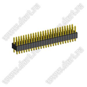 2206PB-050G-739 вилка открытая прямая двухрядная на плату для монтажа в отверстия; 50-конт.; P=1,27x2,54мм