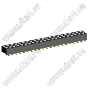 2207SM-42G-24 (2x21) розетка прямая двухрядная (гнездо) на плату для поверхностного (SMD) монтажа, шаг 2,00 x 2,00 мм, высота 2,4 мм, 2x21 конт.