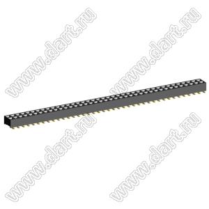 2207SM-78G-24 (2x39) розетка прямая двухрядная (гнездо) на плату для поверхностного (SMD) монтажа, шаг 2,00 x 2,00 мм, высота 2,4 мм, 2x39 конт.