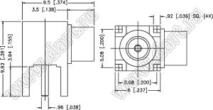 MCX6252B13G50 разъем ВЧ угловой на плату