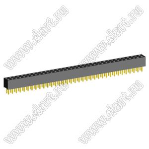 2207S-70G (2x35)(PBD2-70) розетка прямая двухрядная (гнездо) на плату для монтажа в отверстия, шаг 2,00 x 2,00 мм, 2х35 конт.
