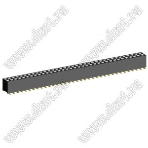 2207SM-70G-45 (2x35) (PBD2-70SM) розетка прямая двухрядная (гнездо) на плату для поверхностного (SMD) монтажа, шаг 2,00 x 2,00 мм, высота 4,5 мм, 2x35 конт.; P=2.00x2.00; 70S-конт.