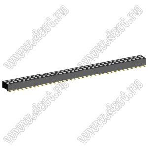 2207SM-68G-24 (2x34) розетка прямая двухрядная (гнездо) на плату для поверхностного (SMD) монтажа, шаг 2,00 x 2,00 мм, высота 2,4 мм, 2x34 конт.