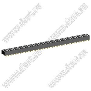 2207SM-70G-24 (2x35) розетка прямая двухрядная (гнездо) на плату для поверхностного (SMD) монтажа, шаг 2,00 x 2,00 мм, высота 2,4 мм, 2x35 конт.
