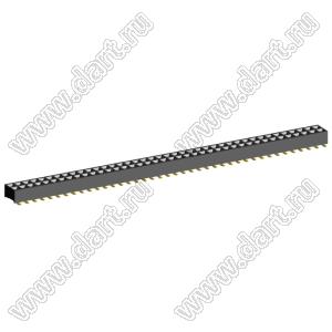 2207SM-80G-24 (2x40) розетка прямая двухрядная (гнездо) на плату для поверхностного (SMD) монтажа, шаг 2,00 x 2,00 мм, высота 2,4 мм, 2x40 конт.