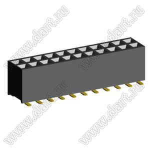 2207SM-22G-45 (2x11) (PBD2-22SM, Molex 78788-2224) розетка прямая двухрядная (гнездо) на плату для поверхностного (SMD) монтажа, шаг 2,00 x 2,00 мм, высота 4,5 мм, 2x11 конт.; P=2.00x2.00; 22