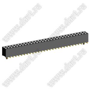 2207SM-58G-45-PG (2x29) розетка прямая двухрядная (гнездо) на плату для поверхностного (SMD) монтажа, шаг 2,00 x 2,00 мм, высота 4,5 мм, 2x29 конт. с направляющими в плату