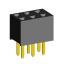 2207S-06G (2x3) (PBD2-6) розетка прямая двухрядная (гнездо) на плату для монтажа в отверстия, шаг 2,00 x 2,00 мм, 2х3 конт.