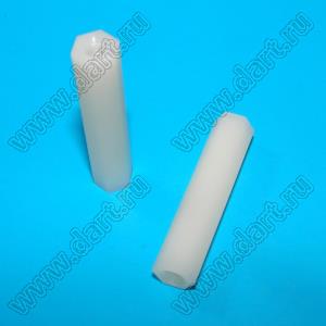 HTP-435 (HP4-35) cтойка шестигранная с внутренними резьбами; M4; L=35,0мм; нейлон-66; цвет натуральный