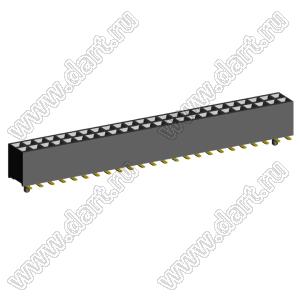 2207SM-48G-45-PG (2x24) розетка прямая двухрядная (гнездо) на плату для поверхностного (SMD) монтажа, шаг 2,00 x 2,00 мм, высота 4,5 мм, 2x24 конт. с направляющими в плату