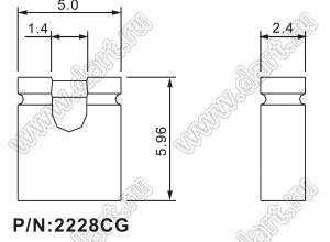 2228CG-BK (MJ-C-6,0 BLACK) мини джампер открытый, длина 6,0 мм, шаг 2,54 мм; Черный