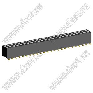 2207SM-48G-45 (2x24) (PBD2-48SM, Molex 78788-4824) розетка прямая двухрядная (гнездо) на плату для поверхностного (SMD) монтажа, шаг 2,00 x 2,00 мм, высота 4,5 мм, 2x24 конт.; P=2.00x2.00; 48