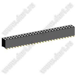 2207SM-50G-45 (2x25) (PBD2-50SM, Molex 78788-5024) розетка прямая двухрядная (гнездо) на плату для поверхностного (SMD) монтажа, шаг 2,00 x 2,00 мм, высота 4,5 мм, 2x25 конт.; P=2.00x2.00; 50