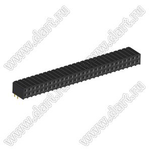 2207R-56G (PBD2-56R, DS1026-13-2X28S8BR) розетка угловая двухрядная (гнездо) на плату для монтажа в отверстия; шаг 2.00x2.00мм; 2x28-конт.