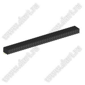 2207R-80G (PBD2-80R, DS1026-13-2X40S8BR) розетка угловая двухрядная (гнездо) на плату для монтажа в отверстия; шаг 2.00x2.00мм; 2x40-конт.