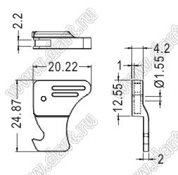 CP-42 выталкиватель платы; PC+ABS (UL) 94V-2; оранжевый