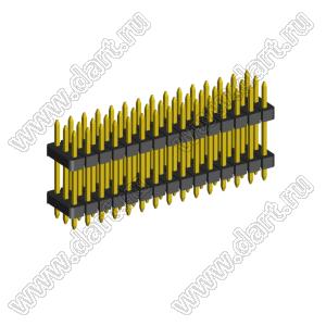 2203PDI-045G-H15-2660 вилка открытая прямая трехрядная с двойным изолятором на плату для монтажа в отверстия; шаг 2,00 x 2,00 мм; (3x15) конт.