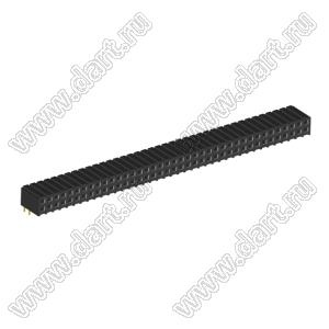 2207R-78G (PBD2-78R, DS1026-13-2X39S8BR) розетка угловая двухрядная (гнездо) на плату для монтажа в отверстия; шаг 2.00x2.00мм; 2x39-конт.