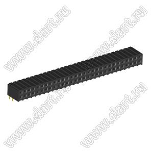 2207R-58G (PBD2-58R, DS1026-13-2X29S8BR) розетка угловая двухрядная (гнездо) на плату для монтажа в отверстия; шаг 2.00x2.00мм; 2x29-конт.