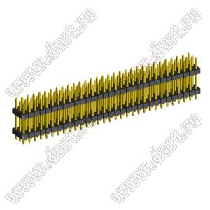 2203PDI-093G-H15-2660 вилка открытая прямая трехрядная с двойным изолятором на плату для монтажа в отверстия; шаг 2,00 x 2,00 мм; (3x31) конт.