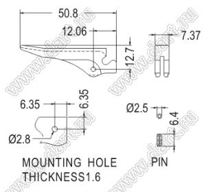 CP-38VG(B) выталкиватель платы; нейлон-66 (UL); черный