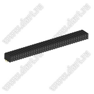 2207R-70G (PBD2-70R, DS1026-13-2X35S8BR) розетка угловая двухрядная (гнездо) на плату для монтажа в отверстия; шаг 2.00x2.00мм; 2x35-конт.