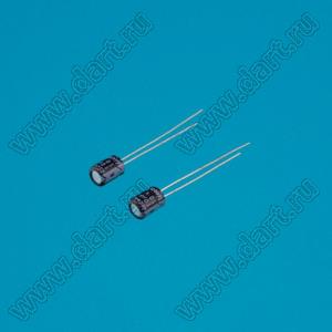 ECAP 10uF/10V 0405 105C RH конденсатор алюминиевый электролитический радиальный; 10мкФ; 10В; 4x5мм; P=2мм