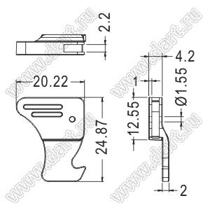 CP-43 выталкиватель платы; PC+ABS (UL) 94V-2