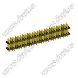 2203PDI-108G-H15-2660 вилка открытая прямая трехрядная с двойным изолятором на плату для монтажа в отверстия; шаг 2,00 x 2,00 мм; (3x36) конт.