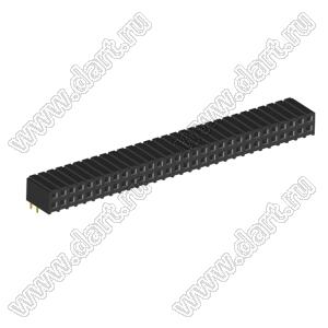 2207R-60G (PBD2-60R, DS1026-13-2X30S8BR) розетка угловая двухрядная (гнездо) на плату для монтажа в отверстия; шаг 2.00x2.00мм; 2x30-конт.