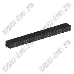 2207R-66G (PBD2-66R, DS1026-13-2X33S8BR) розетка угловая двухрядная (гнездо) на плату для монтажа в отверстия; шаг 2.00x2.00мм; 2x33-конт.