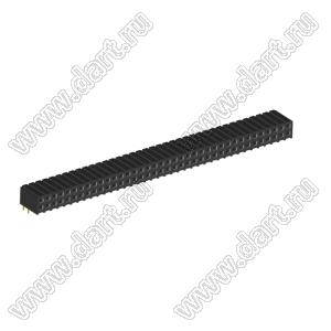 2207R-76G (PBD2-76R, DS1026-13-2X38S8BR) розетка угловая двухрядная (гнездо) на плату для монтажа в отверстия; шаг 2.00x2.00мм; 2x38-конт.