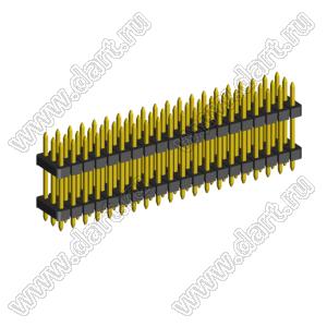 2203PDI-060G-H15-2660 вилка открытая прямая трехрядная с двойным изолятором на плату для монтажа в отверстия; шаг 2,00 x 2,00 мм; (3x20) конт.