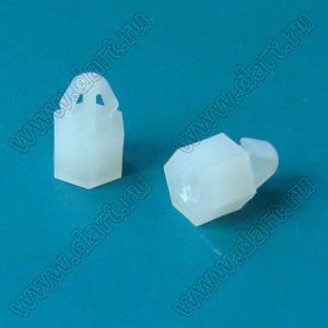 MAE43-5T фиксатор платы с защелкой в плату и резьбой М3x0,5; A=5,0мм; нейлон-66 (UL); натуральный