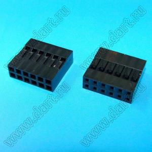 C8-2* 6Y (2226B-12, BLD-2x6, BLD-12) корпус двухрядной розетки на кабель; шаг 2,54мм; полистирол, усиленный стекловолокном UL-94V-2; 12-конт.