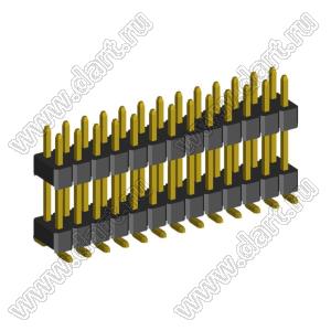 2208SMDI-26G-3090 (PLHD2-26SMD) вилка прямая двухрядная с двойным изолятором А=3мм., В=9мм., шаг 2,0 мм, 2х13 конт.