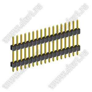 2210DI-17G-H15-2660 вилка открытая прямая с двойным изолятором однорядная на плату для монтажа в отверстия; P 2,0мм; 17-конт.