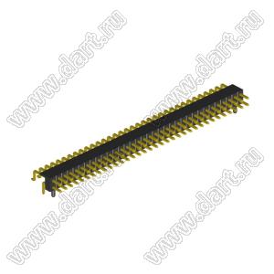 2208R-68G-A60632-PG вилка открытая угловая двухрядная с направляющими на плату для монтажа в отверстия и SMD; шаг 2,00 x 2,00 мм; (2x34) конт.