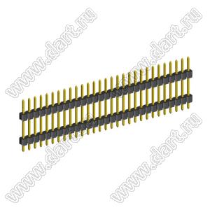 2210DI-29G-H15-2660 вилка открытая прямая с двойным изолятором однорядная на плату для монтажа в отверстия; P 2,0мм; 29-конт.
