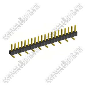 2210SM-20G-B1 вилка открытая прямая однорядная на плату для поверхностного (SMD) монтажа, шаг 2,00 мм, 20 конт.