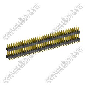 2208SMDI-66G-3090 (PLHD2-66SMD) вилка прямая двухрядная с двойным изолятором А=3мм., В=9мм., шаг 2,0 мм, 2х33 конт.