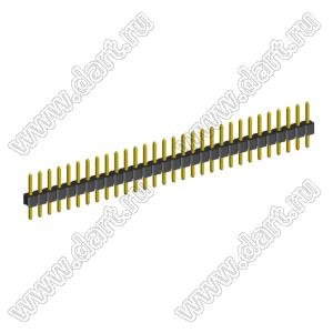 2210S-30G (PLS2-30) вилка открытая прямая однорядная на плату для монтажа в отверстия, шаг 2,00 мм, 30 конт.