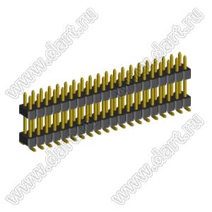 2208SMDI-40G-3090 (PLHD2-40SMD) вилка прямая двухрядная с двойным изолятором А=3мм., В=9мм., шаг 2,0 мм, 2х20 конт.